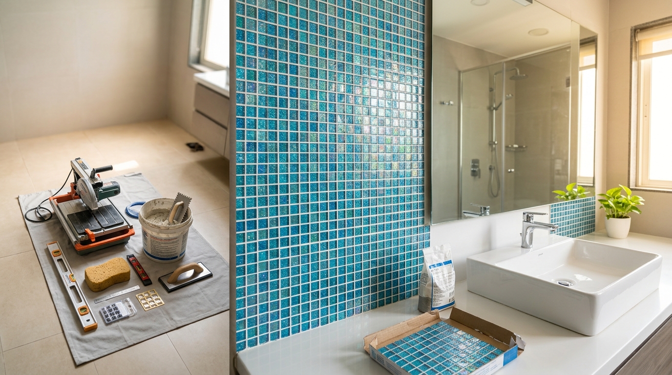 How to Install Glass Mosaic Tiles in Vadodara Homes 2026 Guide | JKC Buildcon Services