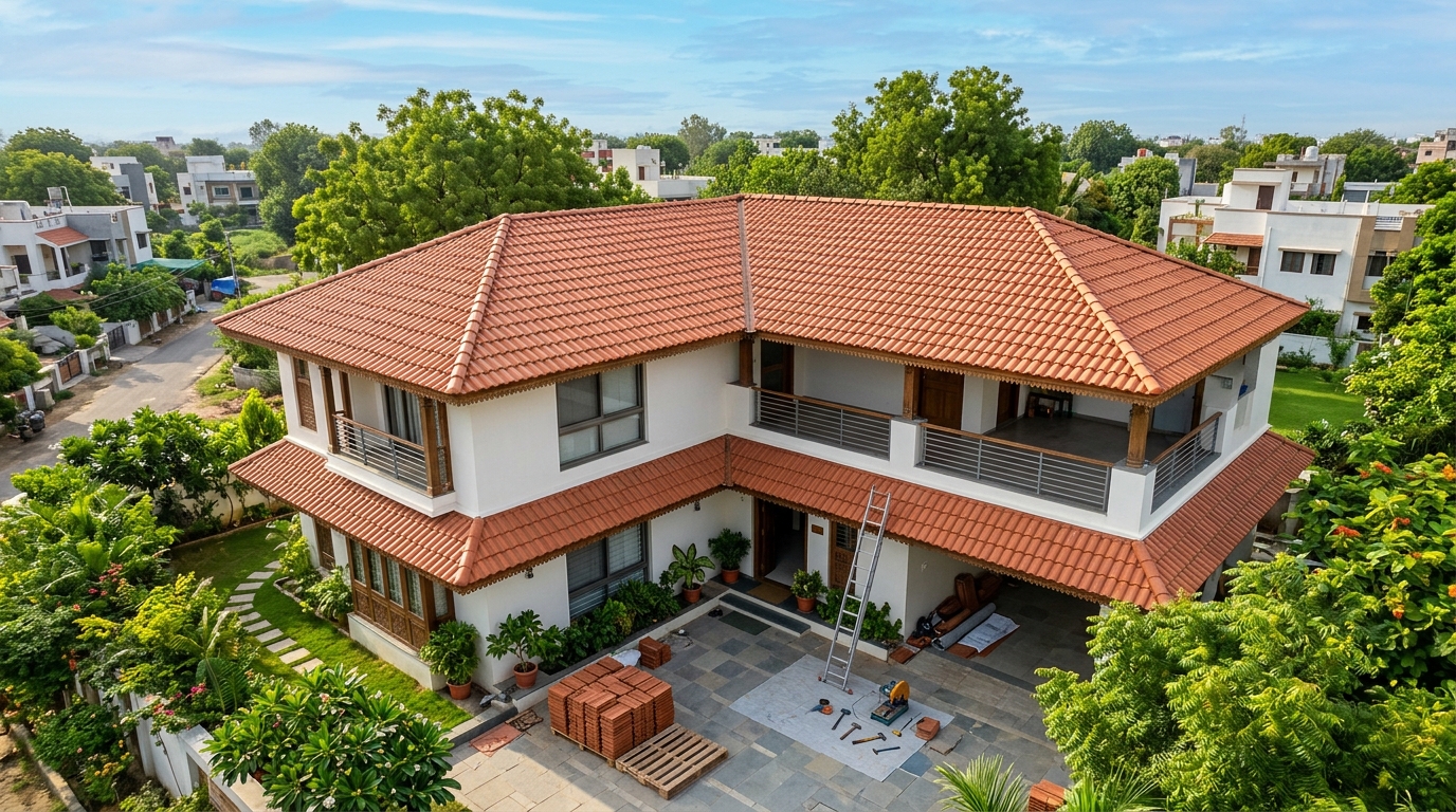 How to Install Terracotta Roof Tiles in Vadodara Homes 2026 | JKC Buildcon Services